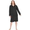 Dreams & Co. Plus Size Short Hooded Sweatshirt Robe(Heather Charcoal)