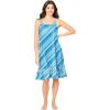 Dreams & Co. Plus Size Sleeveless Knit Chemise Sleepshirt(Paradise Blue Multi Stripe)