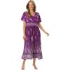 Only Necessities Plus Size Crinkle Cotton Lounger(Fresh Berry Paisley)