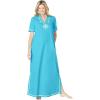 Only Necessities Plus Size Embellished Knit Lounger(Caribbean Blue)