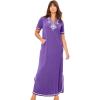 Only Necessities Plus Size Embellished Knit Lounger(Plum Burst)