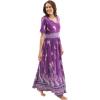 Only Necessities Plus Size Long Crinkle Cotton Lounger(Fresh Berry Paisley)