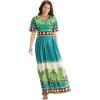 Only Necessities Plus Size Long Crinkle Cotton Lounger(Laguna Green Ombre)