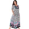 Only Necessities Plus Size Petite Bib Front Lounger(Natural Leopard)