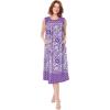 Only Necessities Plus Size Sleeveless Print Lounger(Soft Iris Pansy)