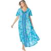 Only Necessities Plus Size Sweeping Printed Lounger(Caribbean Blue Tie Dye)