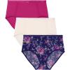 Plus Size Full Coverage Microfiber Panty 3-Pack(Multi Floral Pack)