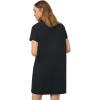 ellos Plus Size Cotton Spandex Vneck Short Sleeve Sleep Shirt(Black Coffee Time)