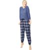 ellos Plus Size Plaid Flannel Sleep Pants(Navy Multi Plaid)