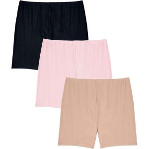 Comfort Choice Plus Size Cotton Bloomer 3-Pack(Neutral Pack)