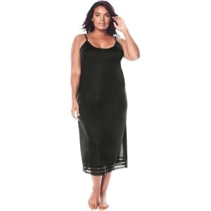 Comfort Choice Plus Size Full Slip Snip-To-Fit(Black)