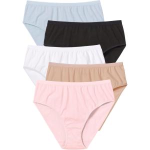 Comfort Choice Plus Size Hi-Cut Cotton Brief 5-Pack(Basic Pack)