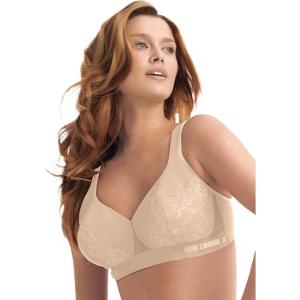 Comfort Choice Women’s Plus Size Full Coverage Lace Cup Bra(Nude)