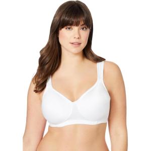 Comfort Choice Women’s Plus Size Microfiber Wireless Lightly Padded T-Shirt(White)