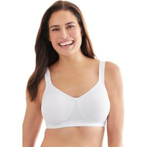 Comfort Choice Women’s Plus Size Wireless Microfiber T-Shirt Bra(White)