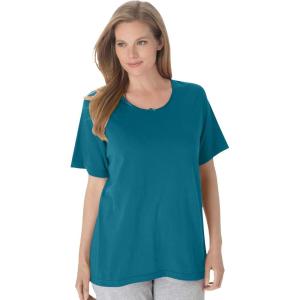 Dreams & Co. Plus Size Sleep Tee(Deep Teal)