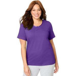 Dreams & Co. Plus Size Sleep Tee(Plum Burst)