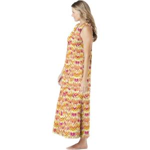 Dreams & Co. Plus Size Trapeze V-Neck Lounger(Sunset Chevron)