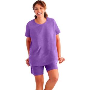 Dreams & Co. Plus Size Two-Piece French Terry Sleep Set
