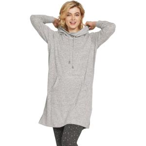 Ellos Plus Size Funnel-Neck Lounge Sweatshirt Tunic(Marled Grey)
