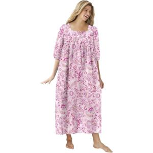 Only Necessities Plus Size Print Lounger(Rosebud Pink Folk Floral)