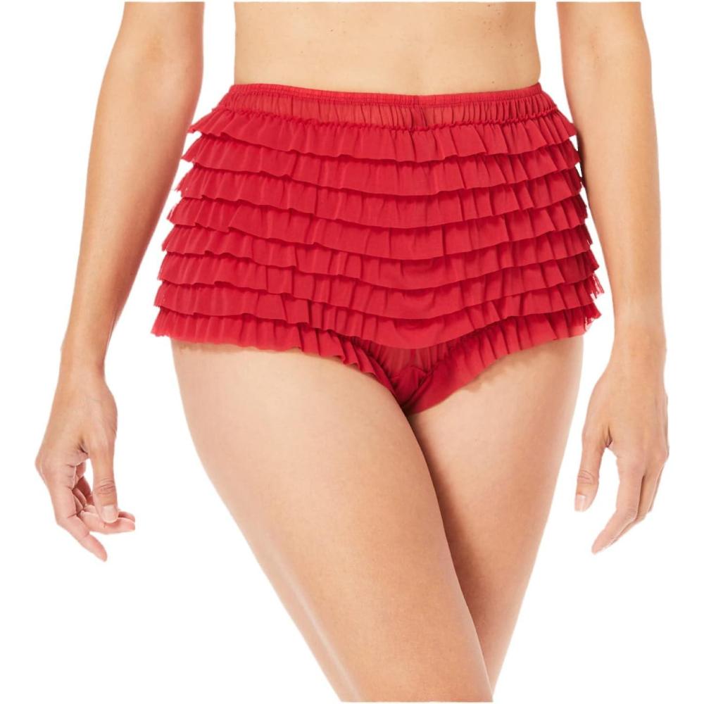 image:imageAmoureuse Plus Size Nylon Mesh Rumba Boy ShortClassic Red
