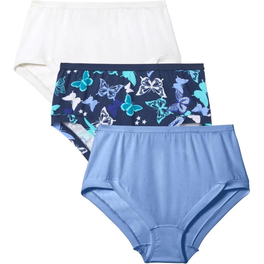 image:imageComfort Choice Plus Size 3Pack Comfort Leg BriefButterfly Pack