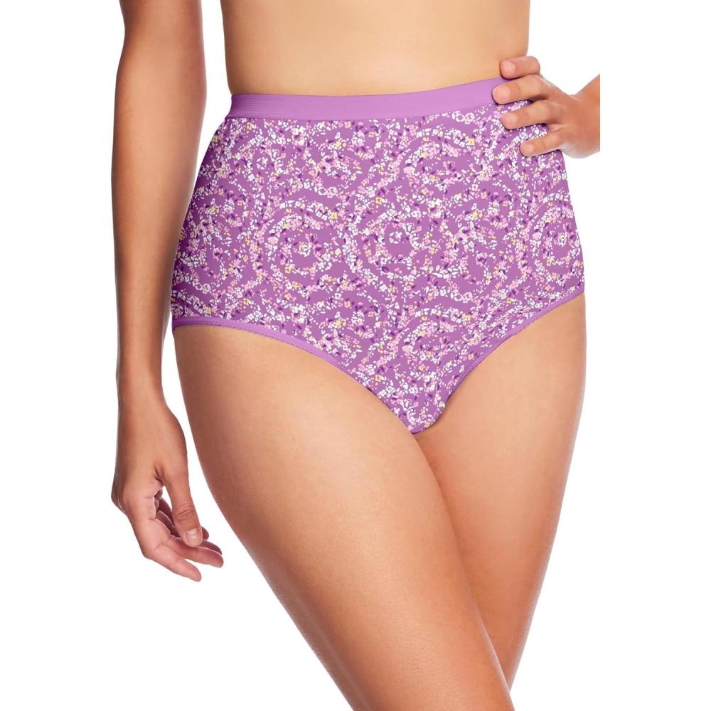 image:imageComfort Choice Plus Size Cotton Incontinence Brief 2Pack  7 Floral Swirl PackFloral Swirl Pack