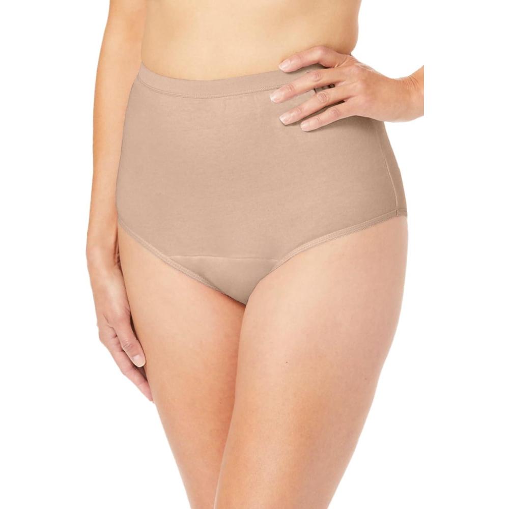 image:imageComfort Choice Plus Size Cotton Incontinence Brief 2Pack  7 Floral Swirl PackNude