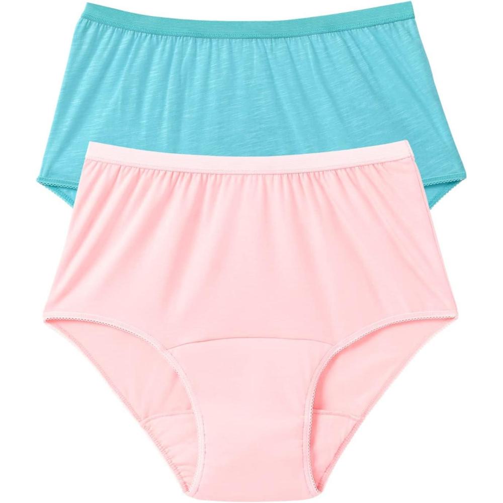 image:imageComfort Choice Plus Size Cotton Incontinence Brief 2Pack  7 Floral Swirl PackPastel Pack