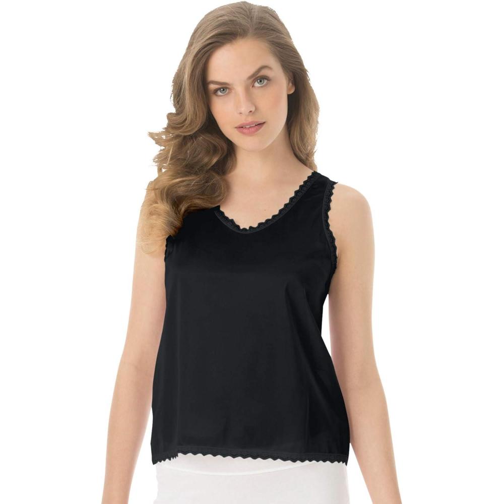 image:imageComfort Choice Plus Size LaceTrim CamisoleBlack
