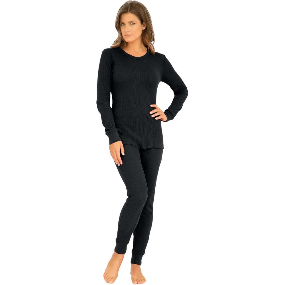 image:imageComfort Choice Plus Size Thermal Crewneck LongSleeve TopBlack