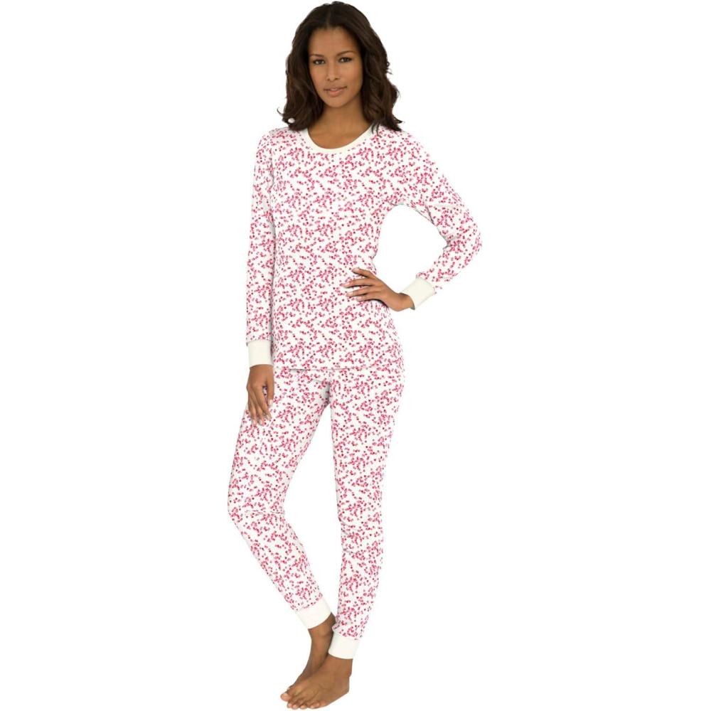 image:imageComfort Choice Plus Size Thermal Crewneck LongSleeve TopVanilla White Heart