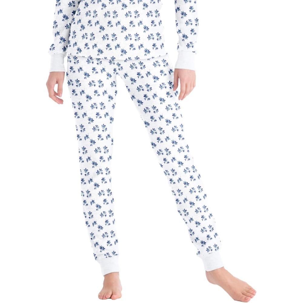 image:imageComfort Choice Plus Size Thermal PantWhite Floral Ditsy