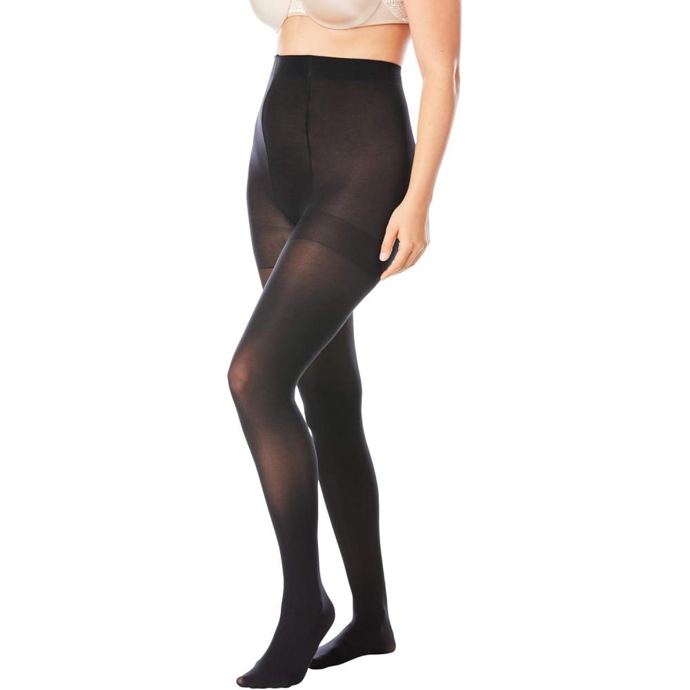 image:imageComfort Choice Womens Plus Size 2Pack Smoothing TightsBlack