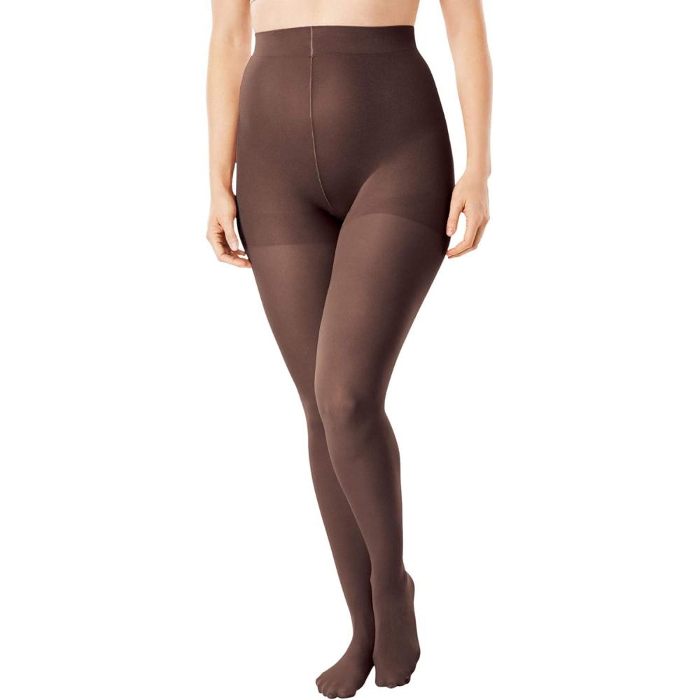image:imageComfort Choice Womens Plus Size 2Pack Smoothing TightsDark Coffee