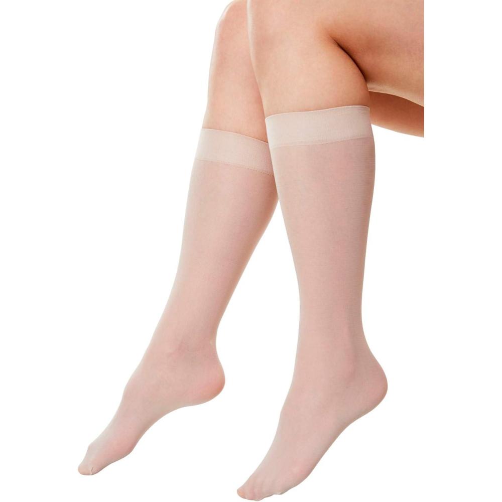 image:imageComfort Choice Womens Plus Size 3Pack KneeHigh Compression SocksNude