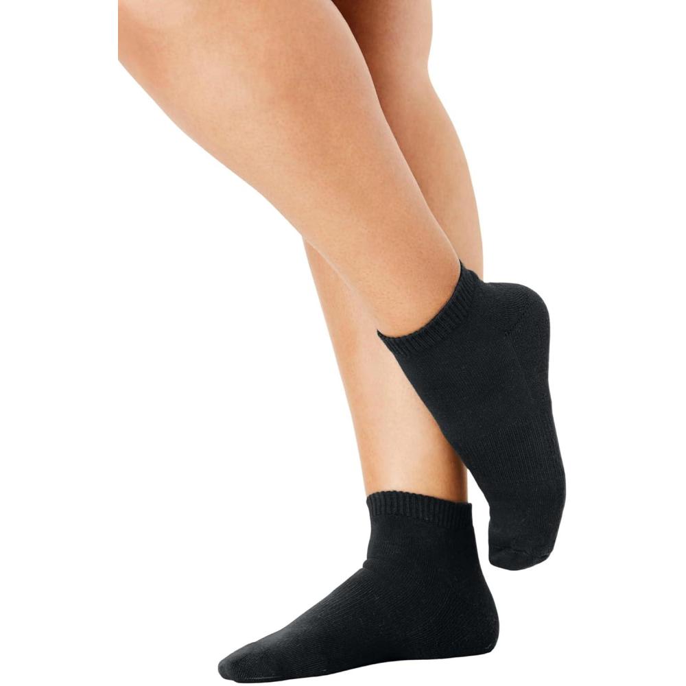 image:imageComfort Choice Womens Plus Size Ankle Socks 3PackBlack Pack