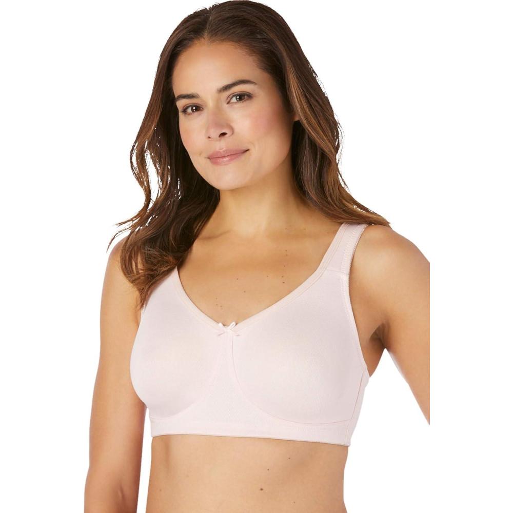 image:imageComfort Choice Womens Plus Size Breathe Wirefree TShirt BraShell Pink