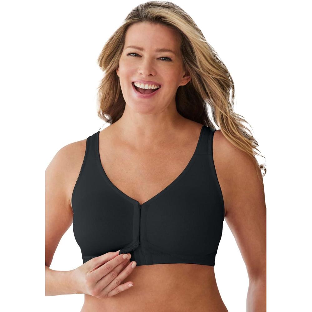 image:imageComfort Choice Womens Plus Size Front Hook Wireless Breathe BraBlack