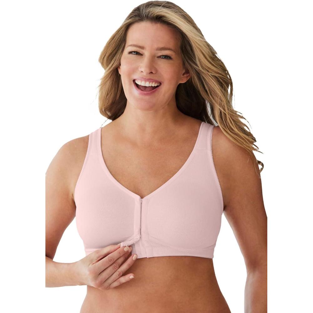 image:imageComfort Choice Womens Plus Size Front Hook Wireless Breathe BraShell Pink