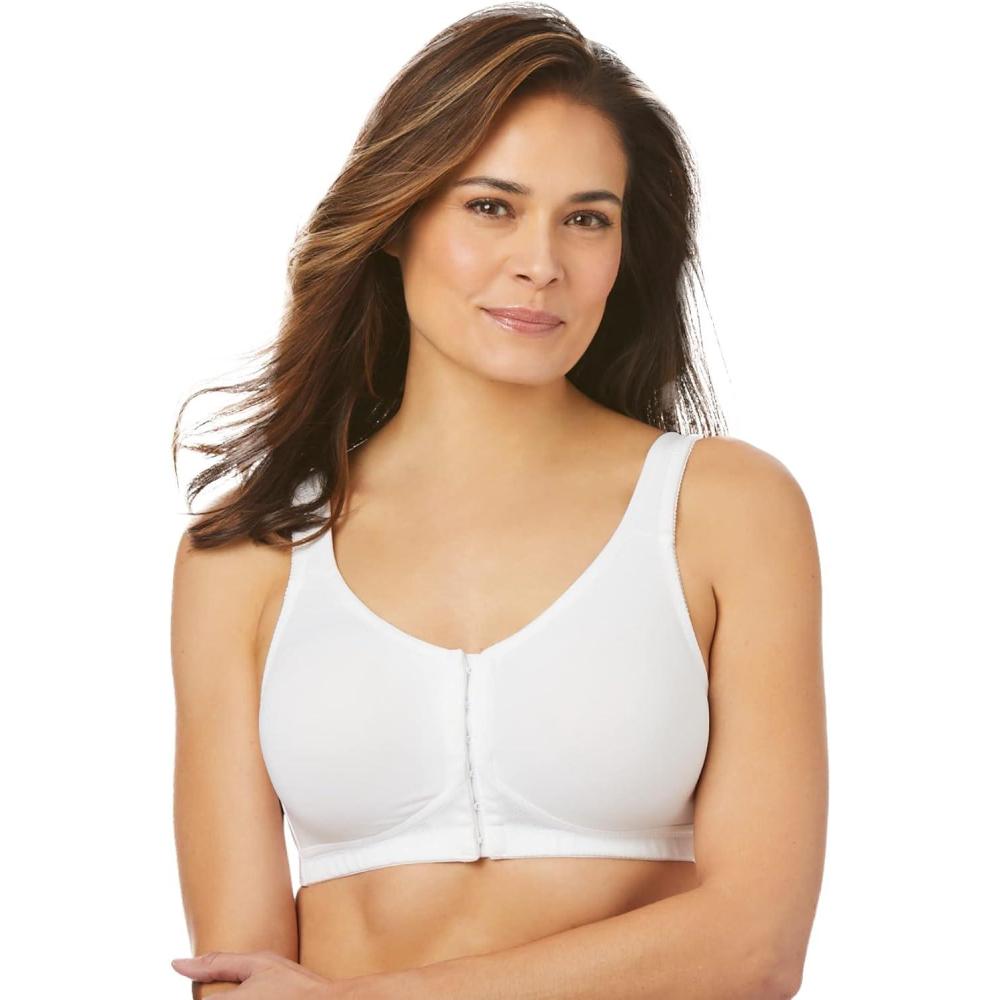 image:imageComfort Choice Womens Plus Size Front Hook Wireless Breathe BraWhite
