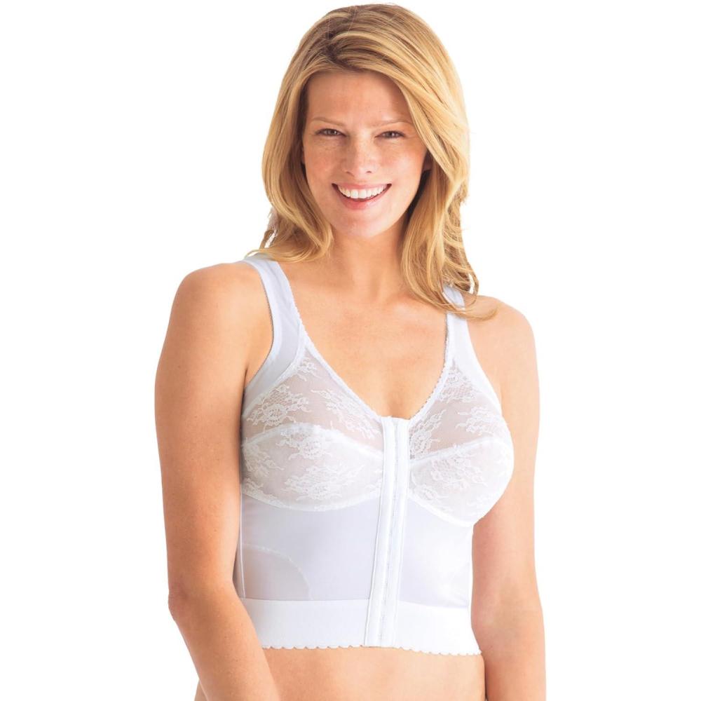 image:imageComfort Choice Womens Plus Size FrontClose Longline Wireless Posture BraWhite
