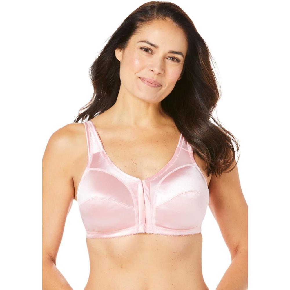 image:imageComfort Choice Womens Plus Size FrontClose Satin Wireless BraRose Quartz