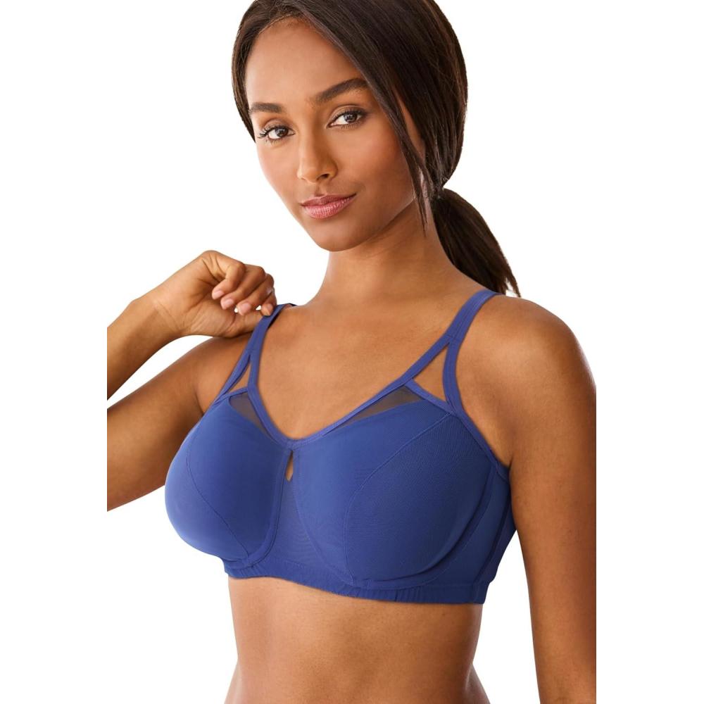 image:imageComfort Choice Womens Plus Size Full Coverage Mesh Side Wire BraUltra Blue