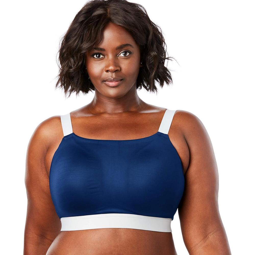 image:imageComfort Choice Womens Plus Size ModerateImpact Sport BraEvening Blue