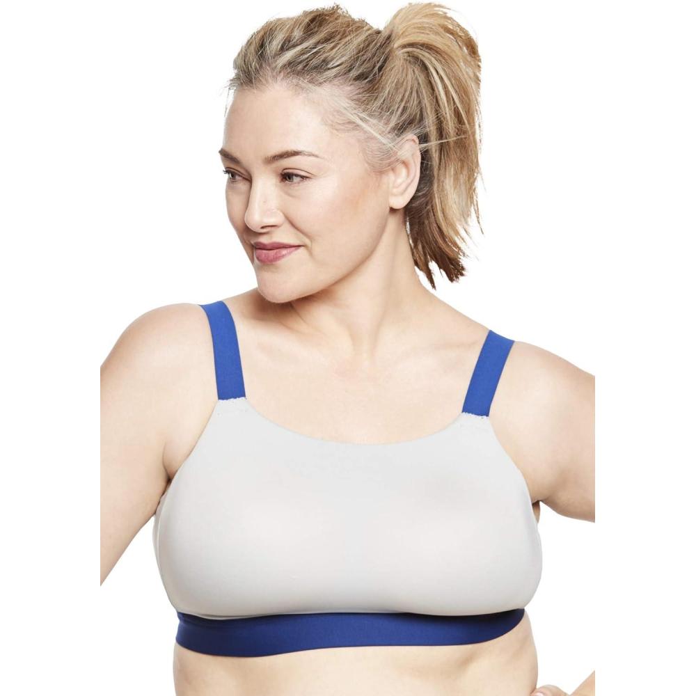 image:imageComfort Choice Womens Plus Size ModerateImpact Sport BraPearl Grey