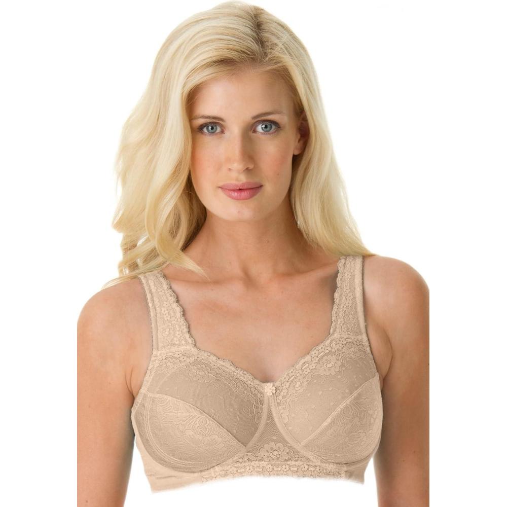 image:imageComfort Choice Womens Plus Size Side Wire Lace BraNude