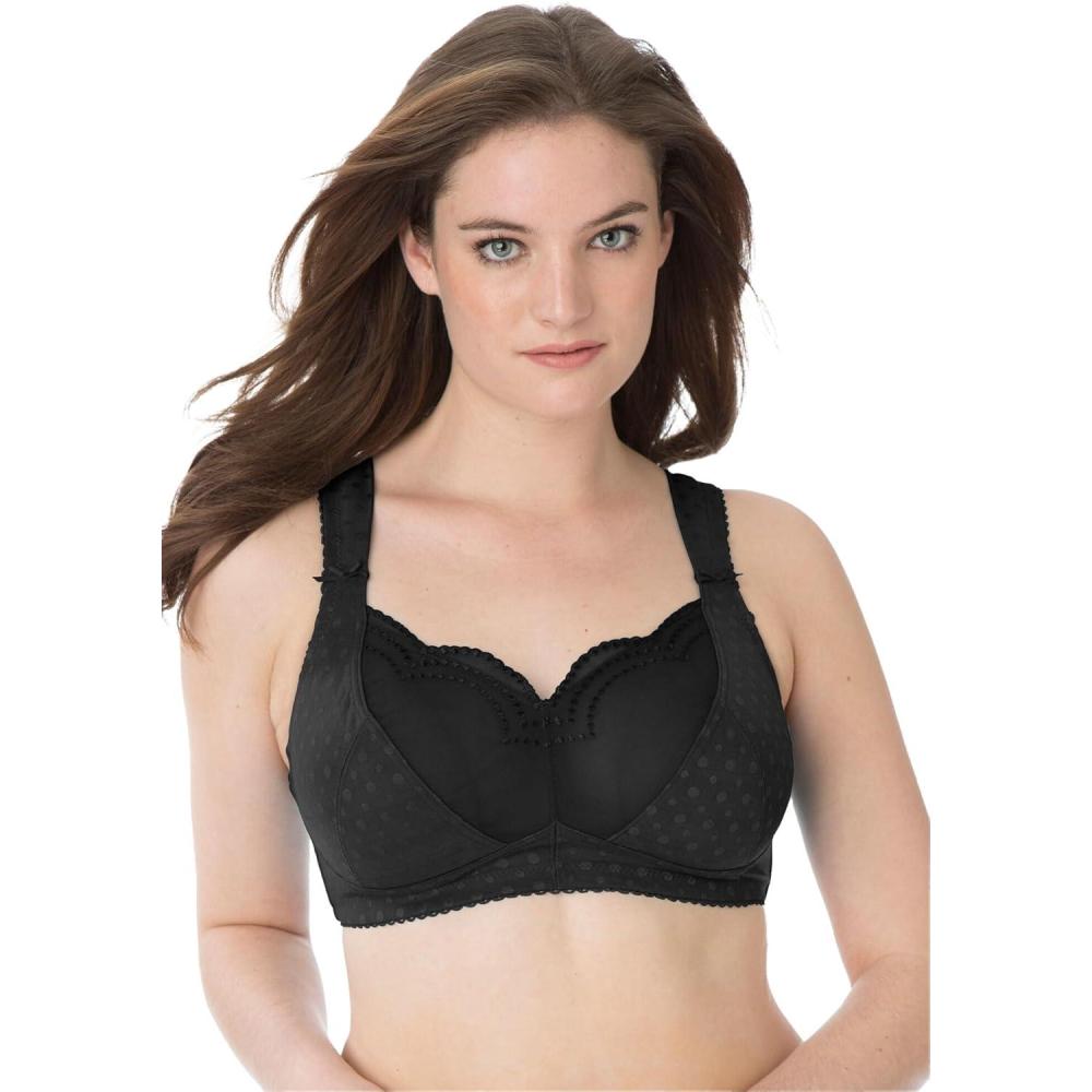 image:imageComfort Choice Womens Plus Size Wireless Gel Strap BraBlack