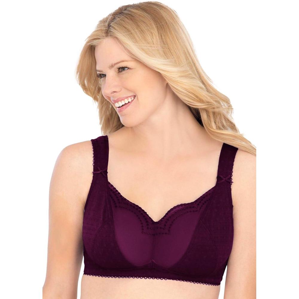 image:imageComfort Choice Womens Plus Size Wireless Gel Strap BraDark Berry